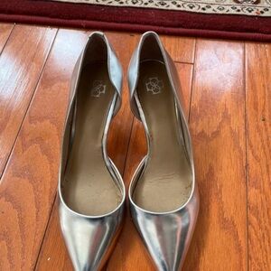 Ann Taylor Metallic Silver Heels